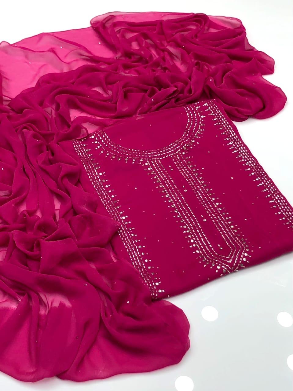 Kurta Style Mukesh Work | Unstitched Shirt Dupatta