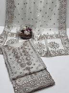 Gotta Kinari & Original Mirror Work (Dyeable )| Unstitched Shirt Dupatta 2 Piece
