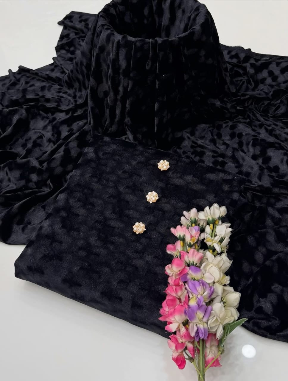 Self Micro 6000 Velvet | Unstitched Shirt Trouser 2 Piece