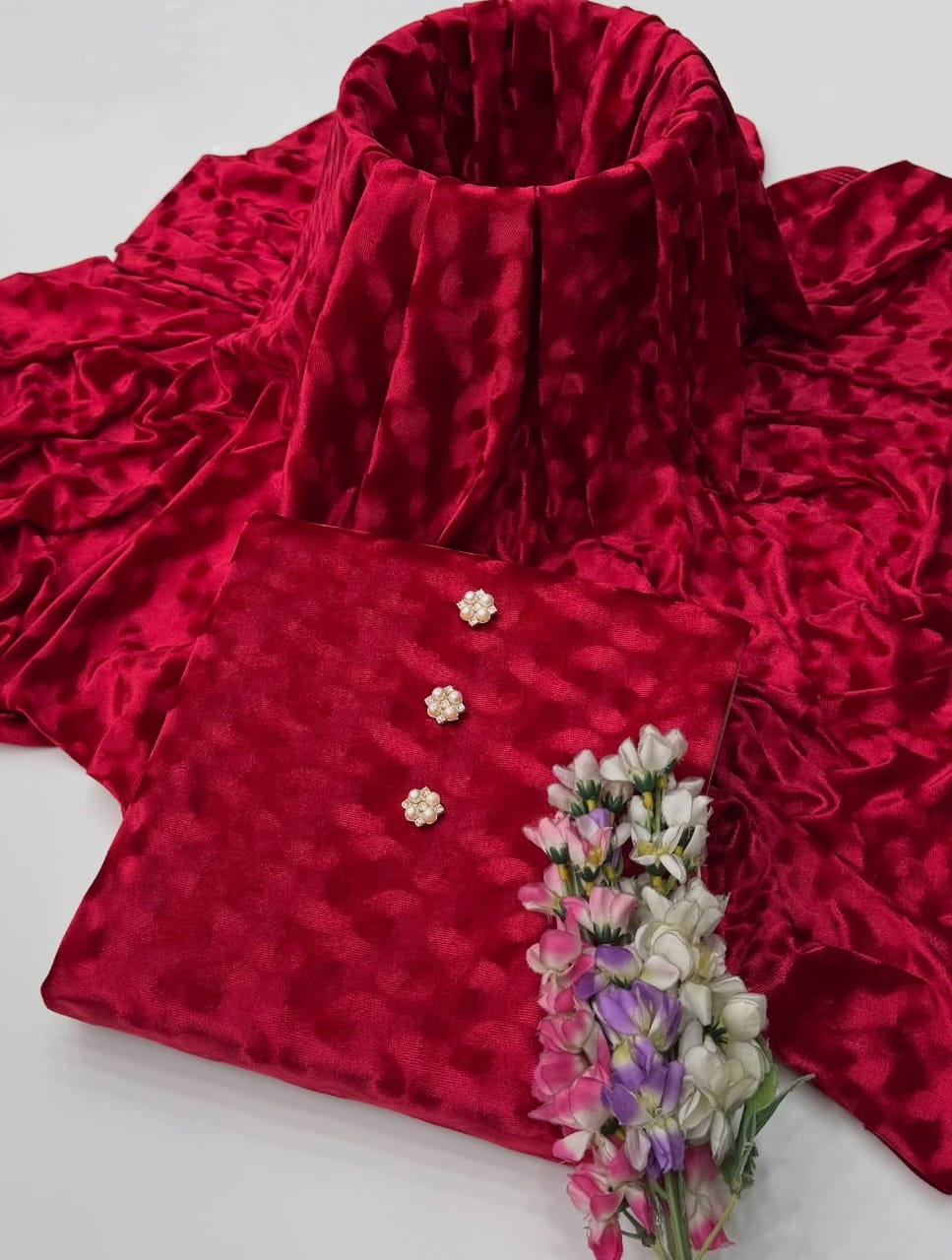 Self Micro 6000 Velvet | Unstitched Shirt Trouser 2 Piece