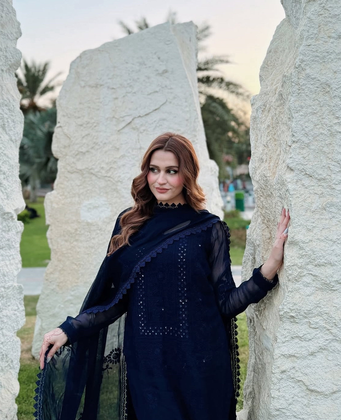 Shadow Mirror Work | Unstitched Shirt Dupatta 2 Piece