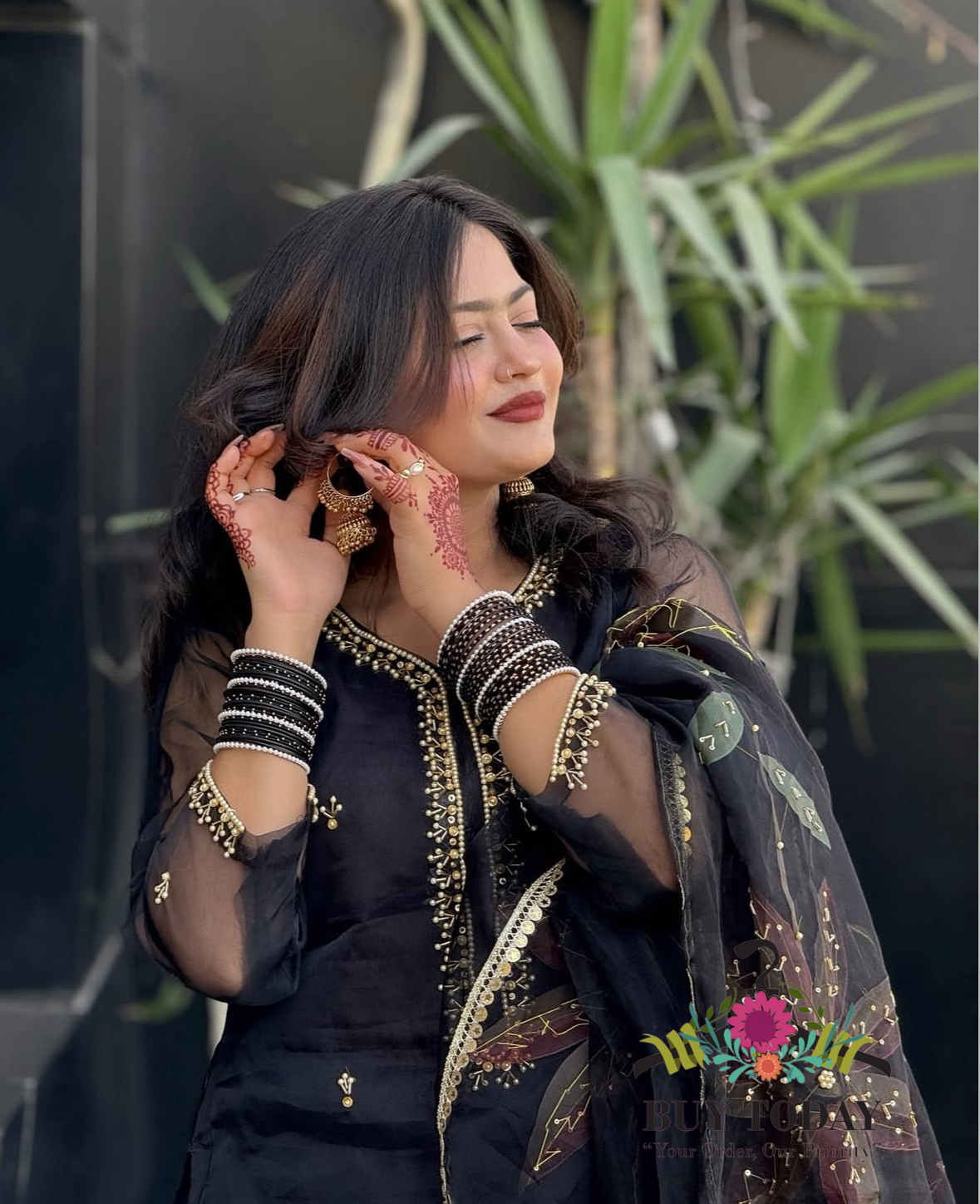 HandPainted Festive Wear | Unstitched Shirt Dupatta 2 Piece