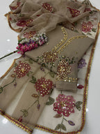 HandPainted Festive Wear | Unstitched Shirt Dupatta 2 Piece