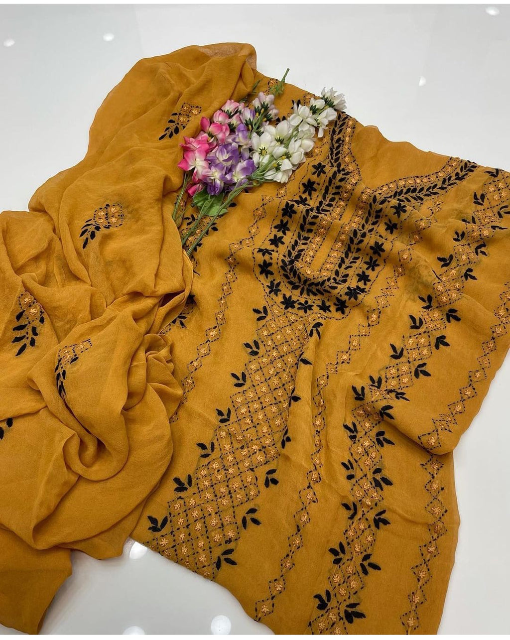 Pakka Tanka Embroidery | Unstitched Shirt Dupatta 2 Piece