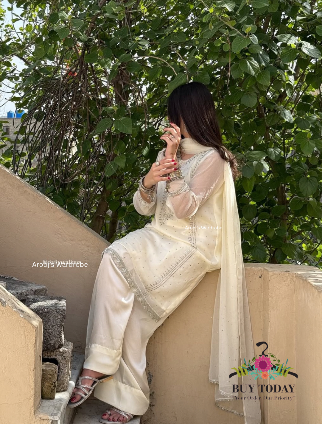 Kurta Style Mukesh Work | Unstitched Shirt Dupatta