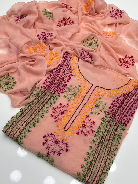 Afghani Tanka Embroidery | Unstitched Shirt Dupatta 2 Piece