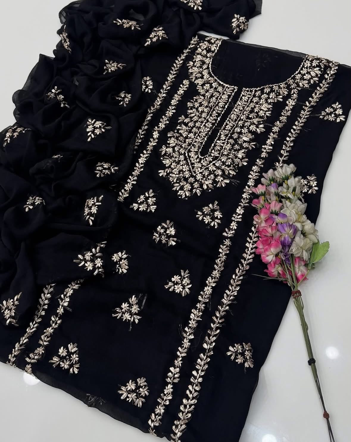 Gotta Kinari Work | Unstitched Shirt Dupatta 2 Piece