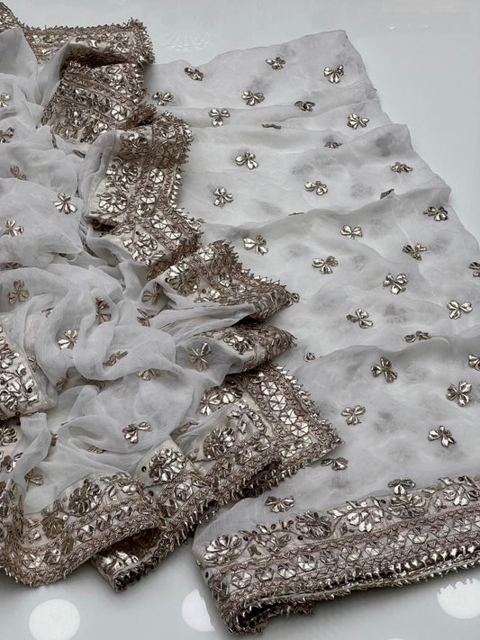 Gotta Kinari Work Dyeable | Unstitched Shirt Dupatta 2 Piece