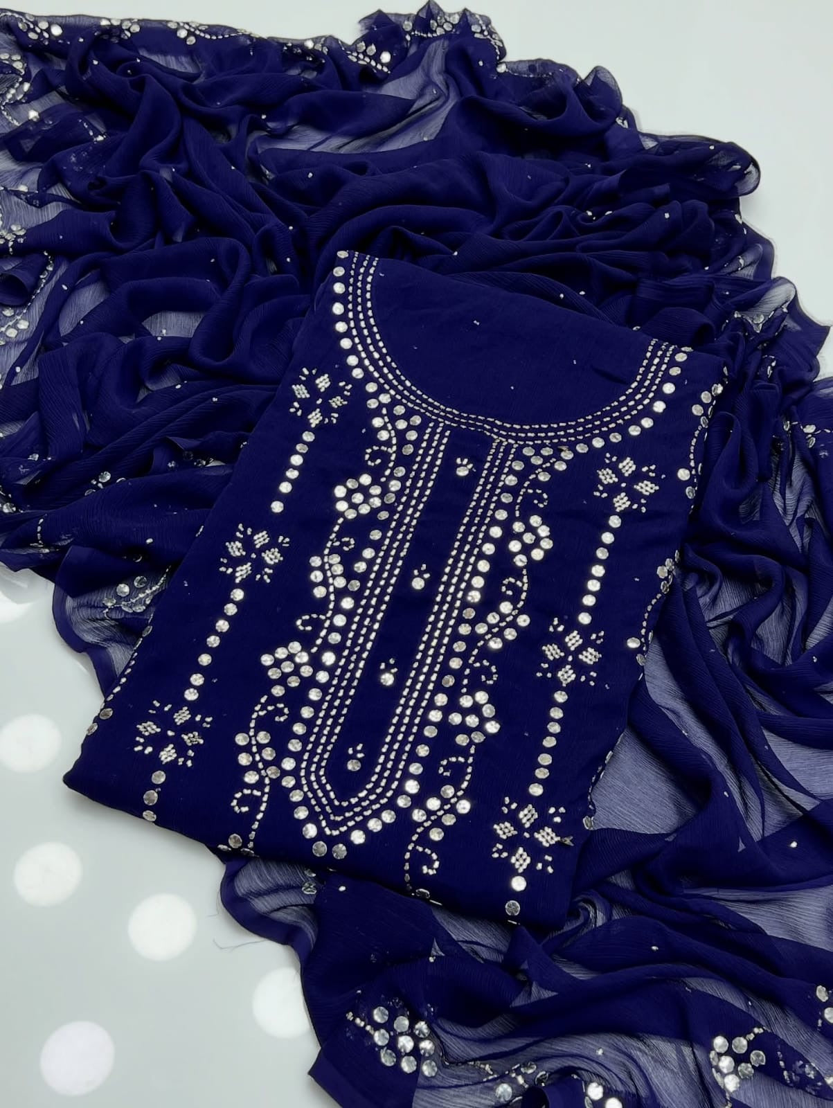 Heavy Mukesh | Unstitched Shirt Dupatta 2 Piece