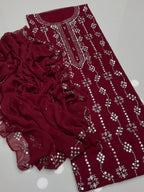 Heavy Mukesh | Unstitched Shirt Dupatta 2 Piece