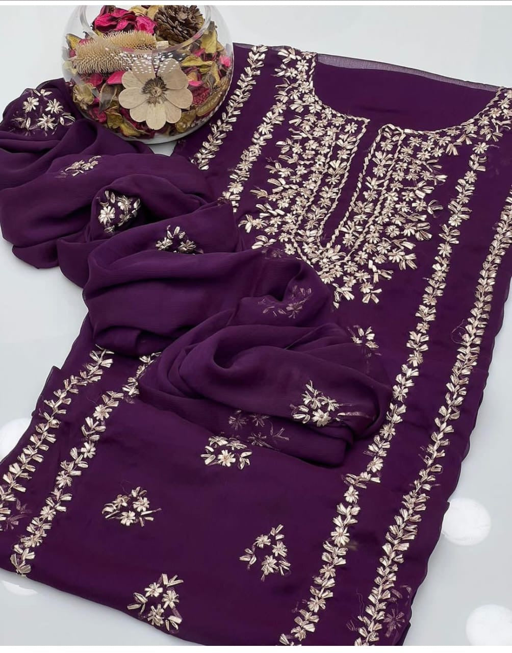 Gotta Kinari Work | Unstitched Shirt Dupatta 2 Piece