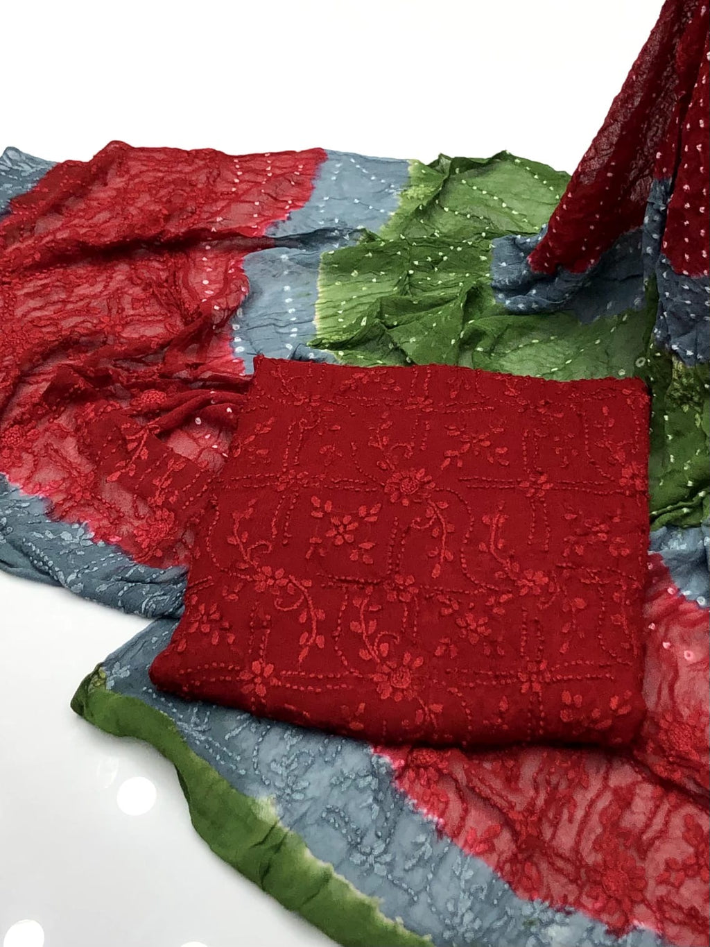 Pakka Boor Chunari | Unstitched Shirt Dupatta 2 Piece