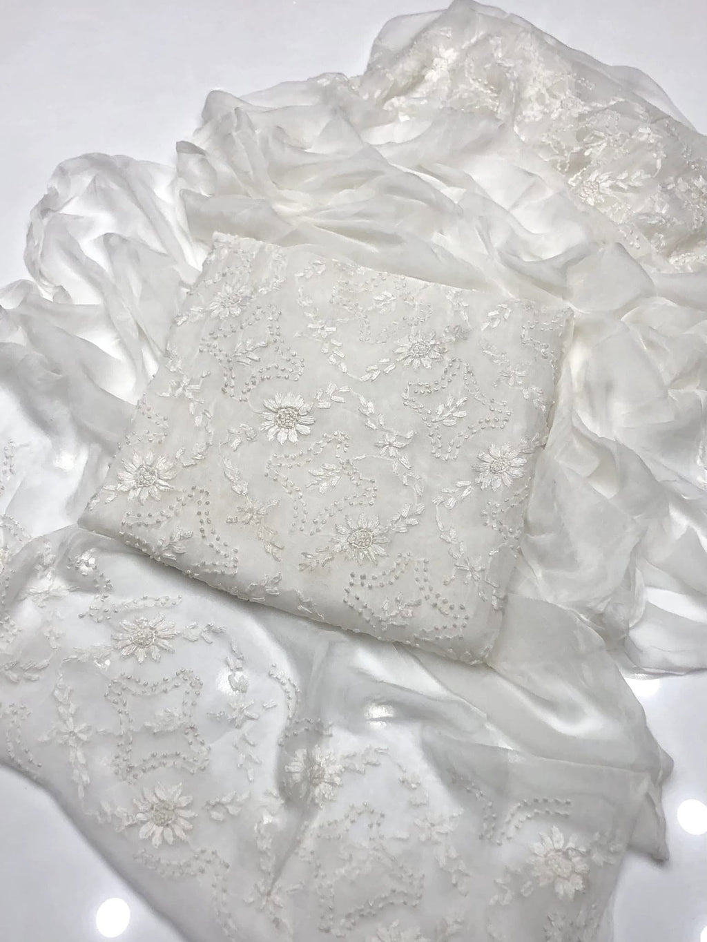 Pakka Boor Embroidery | Unstitched Shirt Dupatta 2 Piece