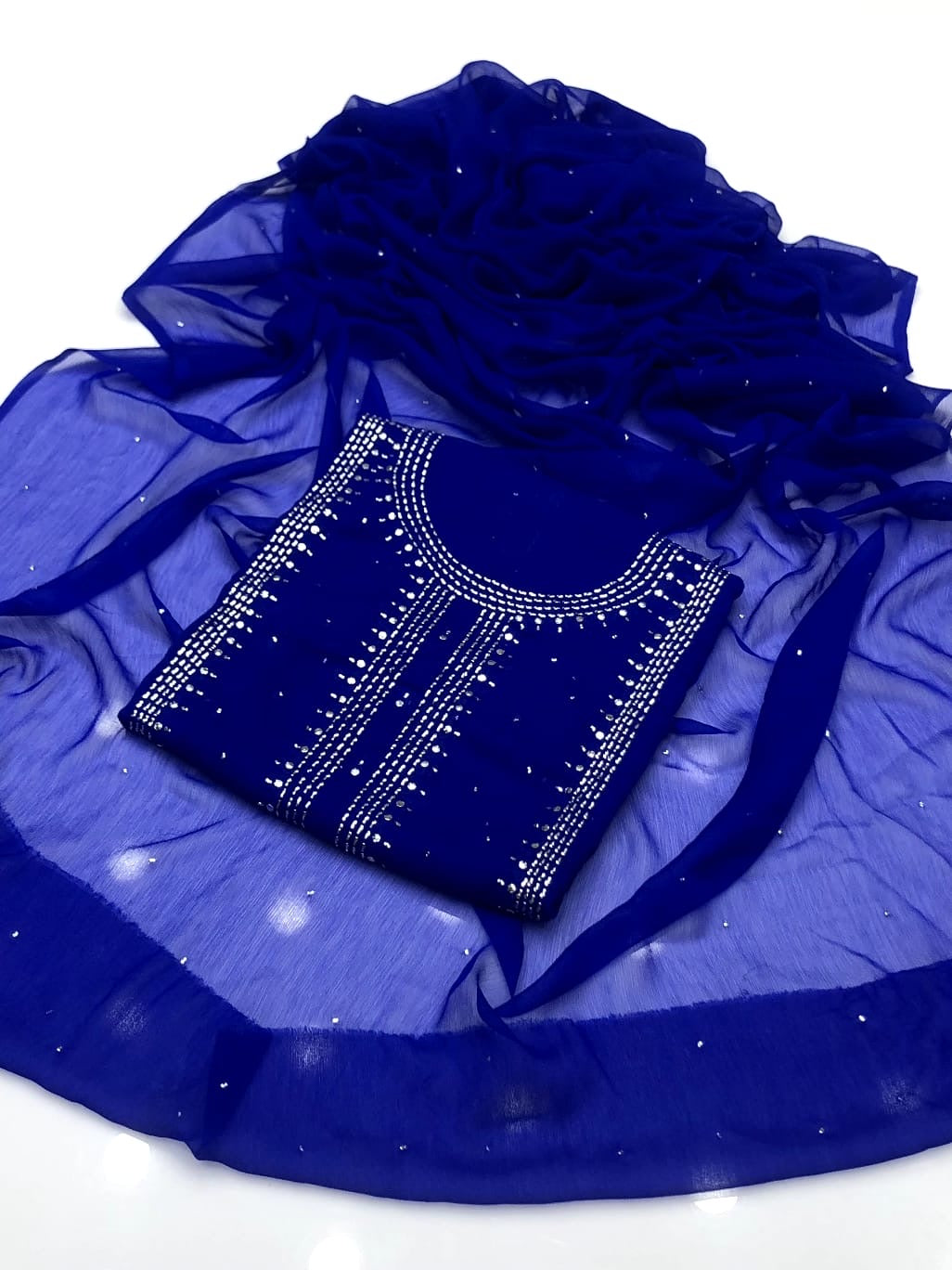 Kurta Style Mukesh Work | Unstitched Shirt Dupatta