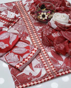 Printed Shamoz Silk | Unstitched Shirt Dupatta Trouser 3 Piece