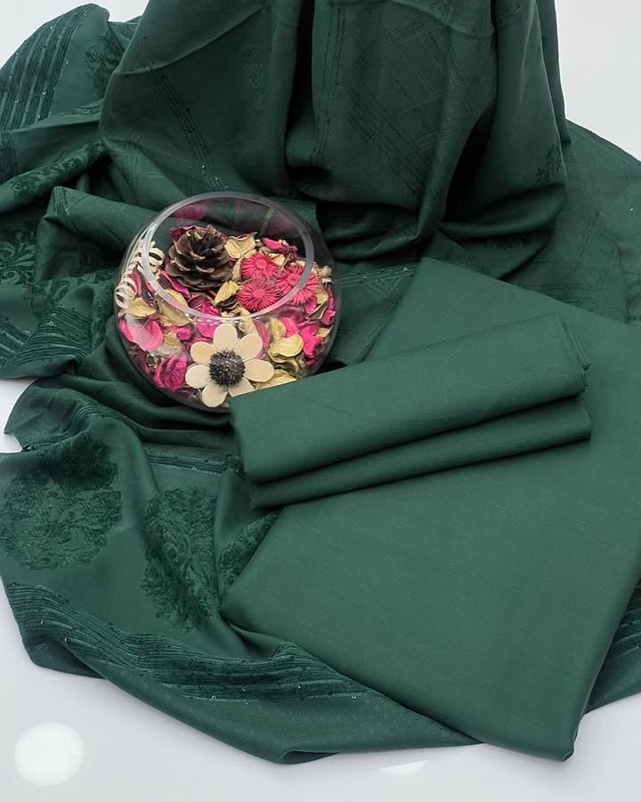 Peach Leather | Unstitched Shirt Dupatta Trouser 3 Piece