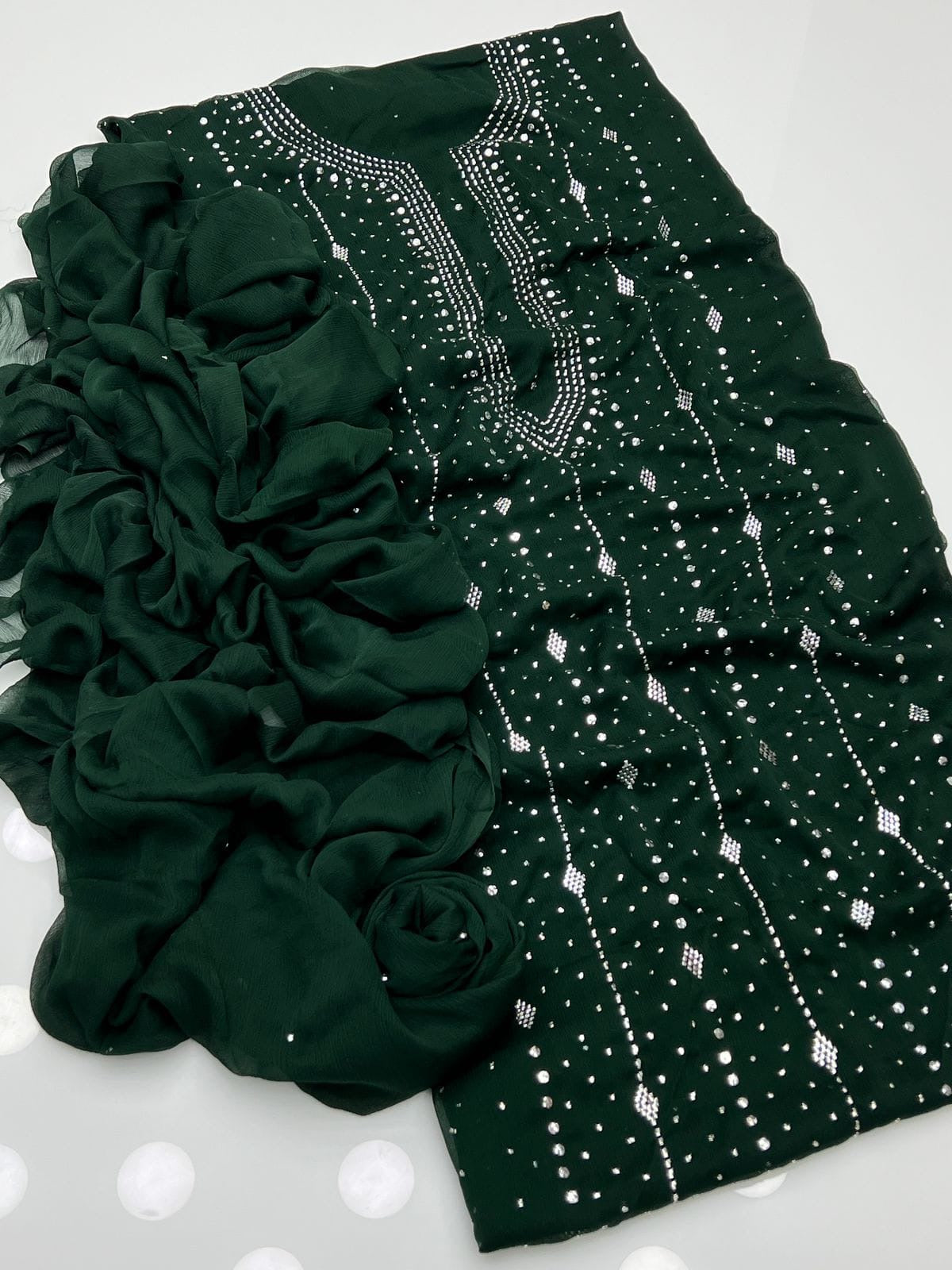 Heavy Panel Mukesh | Unstitched Shirt Dupatta 2 Piece