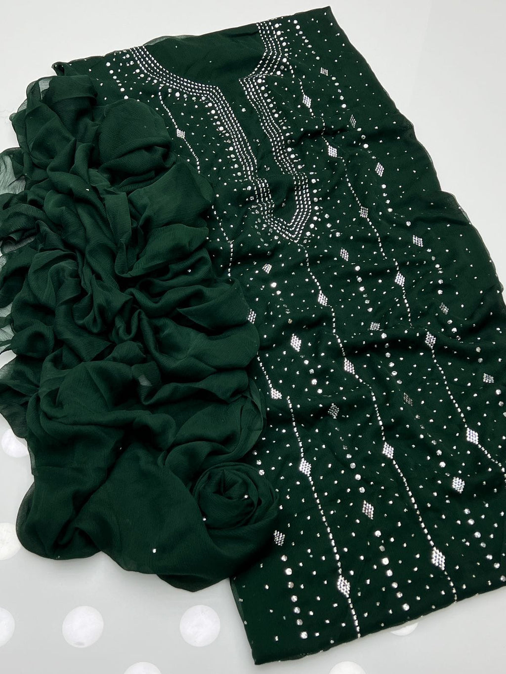 Heavy Panel Mukesh | Unstitched Shirt Dupatta 2 Piece