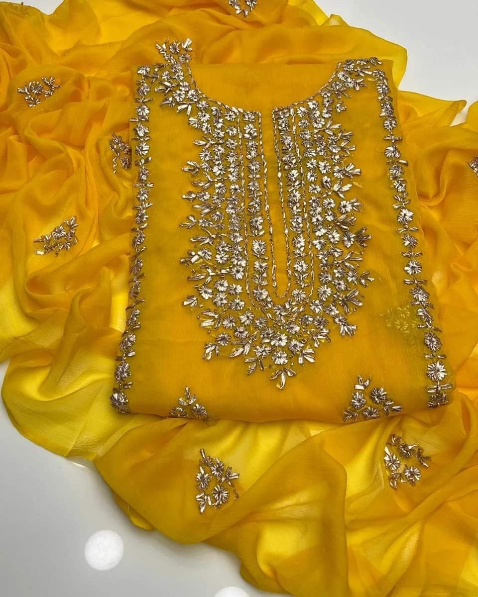 Gotta Kinari Work | Unstitched Shirt Dupatta 2 Piece