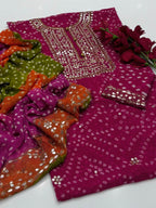 Pasting Gotta Chunari | Unstitched Shirt Dupatta 2 Piece