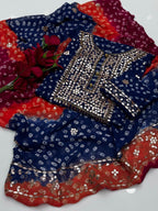 Pasting Gotta Chunari | Unstitched Shirt Dupatta 2 Piece