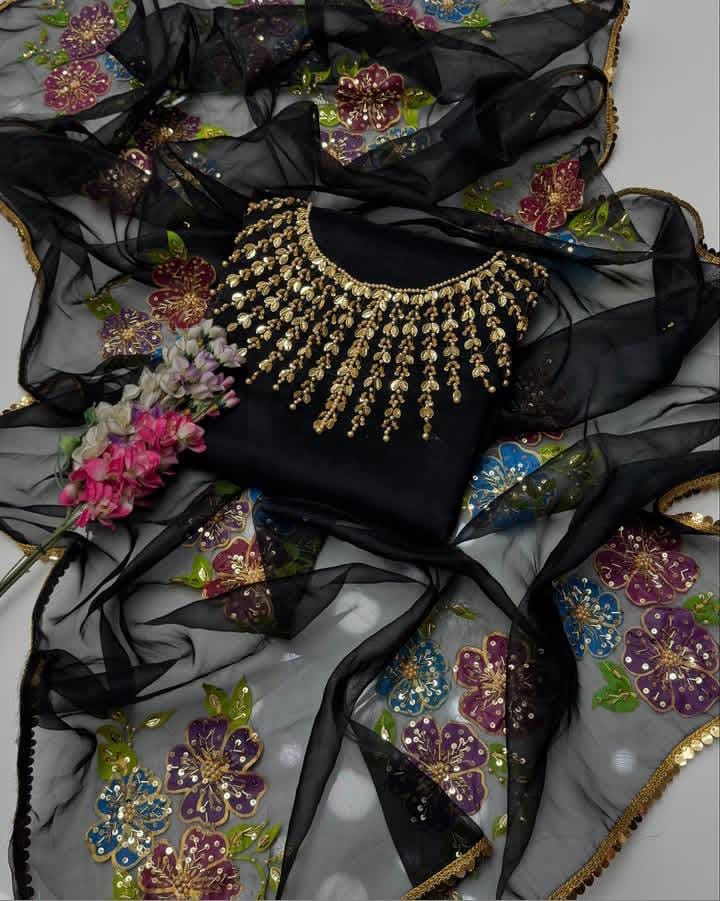 HandPainted Festive Wear | Unstitched Shirt Dupatta 2 Piece