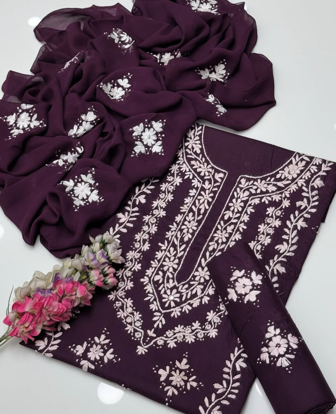 Pakka Tanka & Original Mirror Work | Unstitched 3 Piece