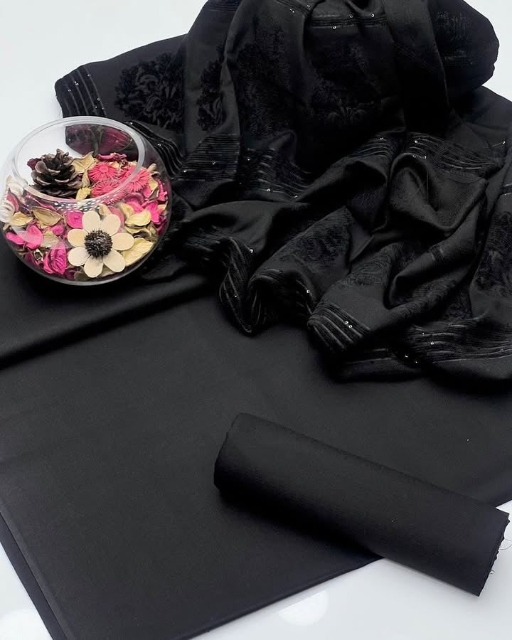 Peach Leather | Unstitched Shirt Dupatta Trouser 3 Piece