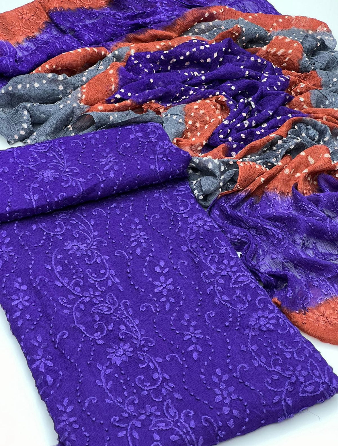 Pakka Boor Chunari | Unstitched Shirt Dupatta 2 Piece