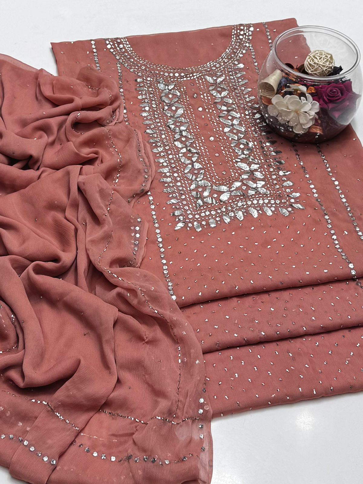 Mukesh Work | Unstitched 2 Piece