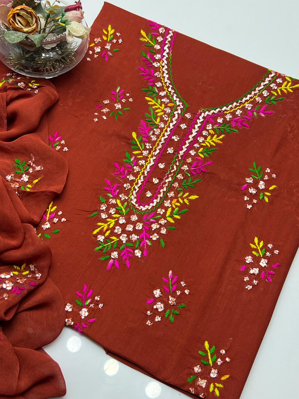 Gotta & Multi Thread Work | Unstitched 3 Piece