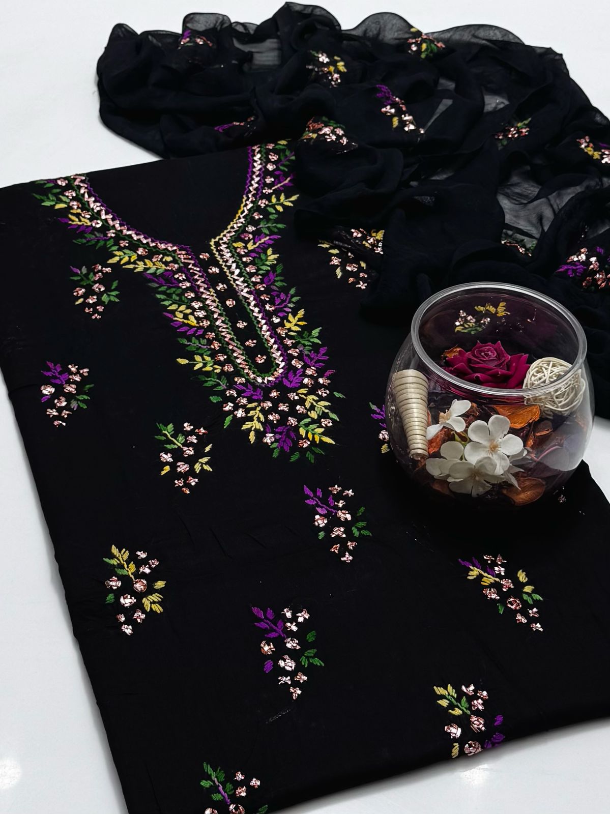 Gotta & Multi Thread Work | Unstitched 3 Piece