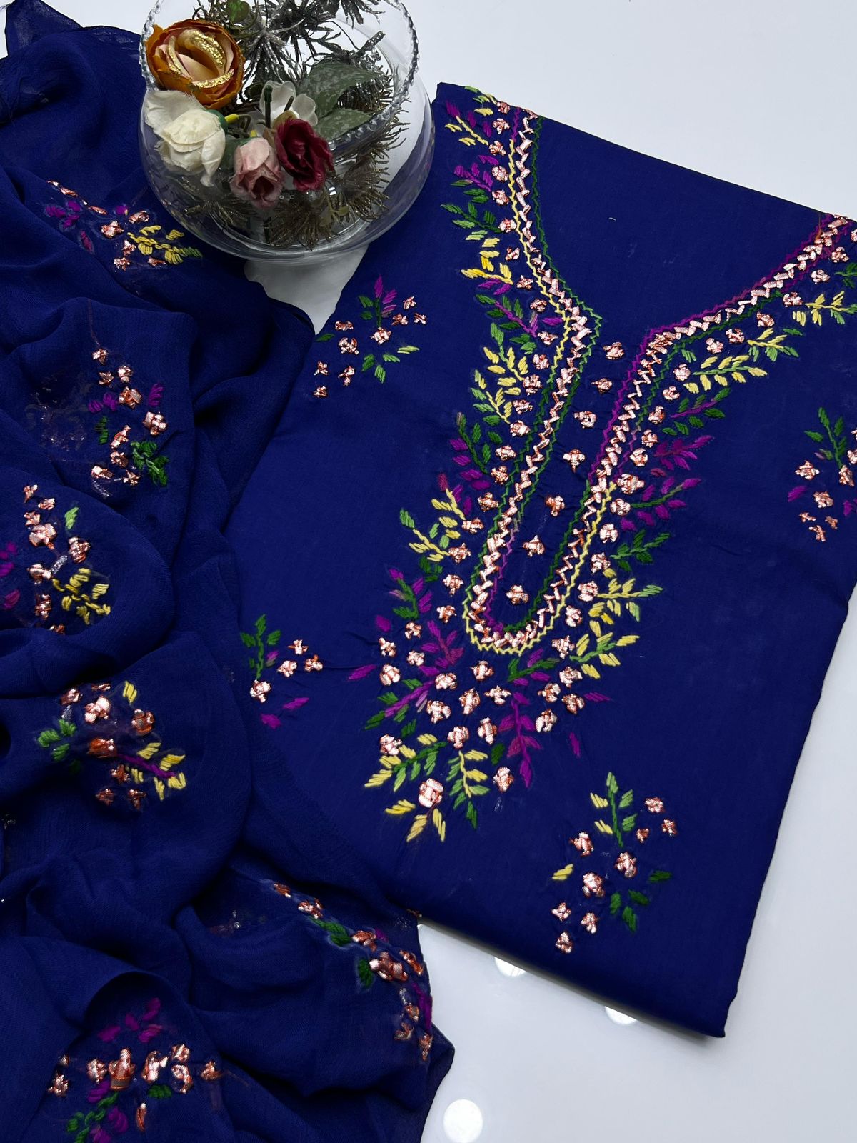 Gotta & Multi Thread Work | Unstitched 3 Piece