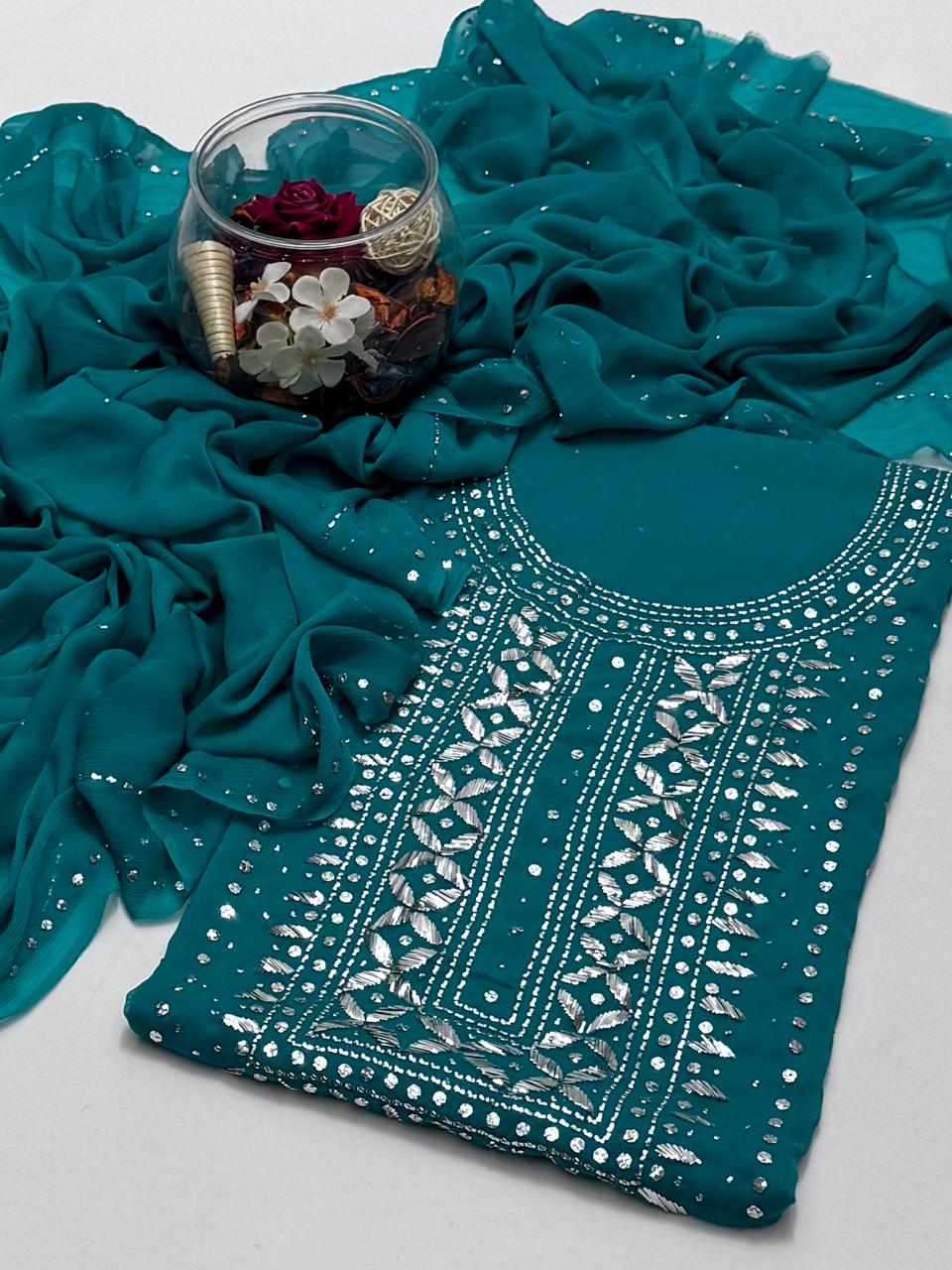 Mukesh Work | Unstitched 2 Piece