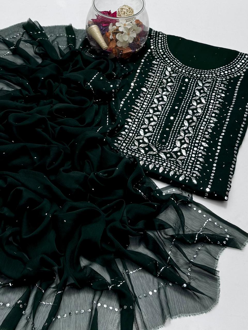 Mukesh Work | Unstitched 2 Piece