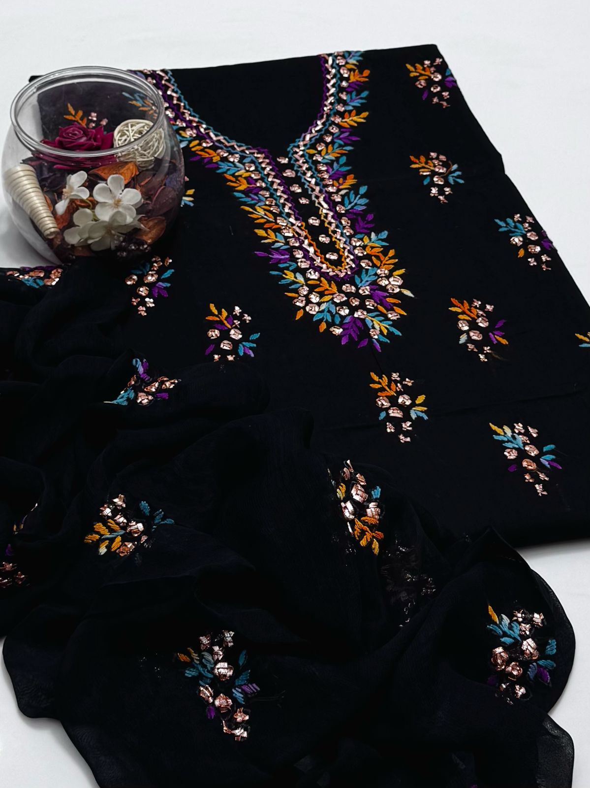 Gotta & Multi Thread Work | Unstitched 3 Piece