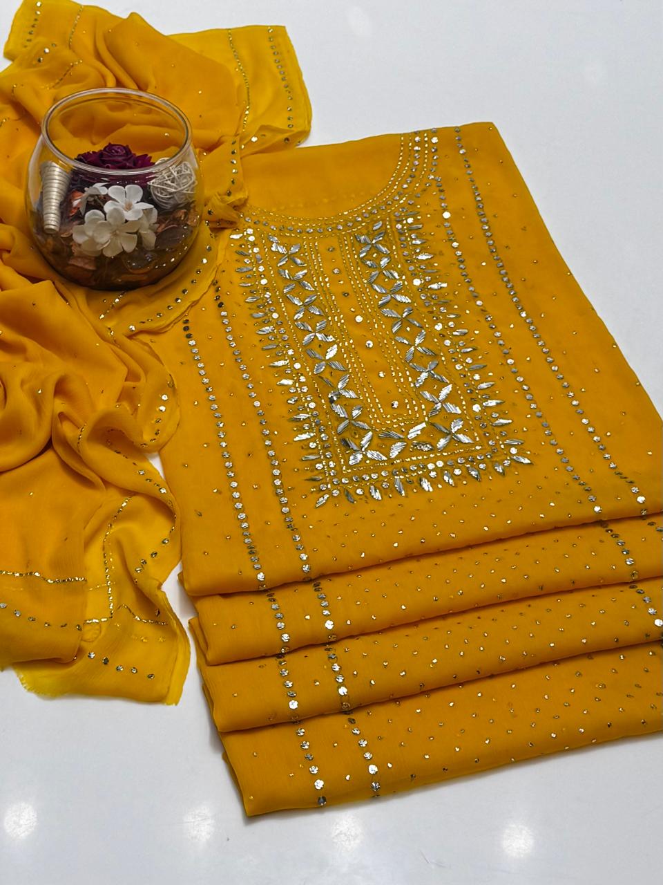 Mukesh Work | Unstitched 2 Piece