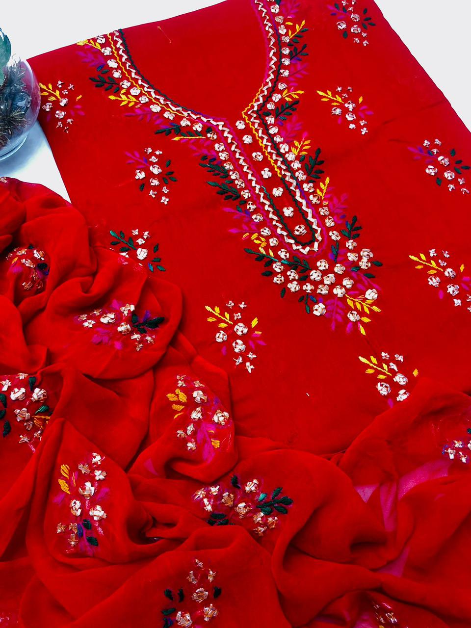 Gotta & Multi Thread Work | Unstitched 3 Piece